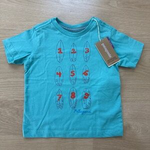 Patagonia Baby Organic T-shirt- Iggy Blue/Surfboard- 3-6 Mo- NWT